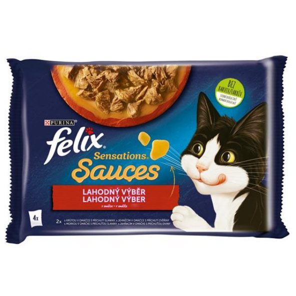 FELIX Sensations cat Multipack morka&jahňa kapsičky pre mačky 4x85g