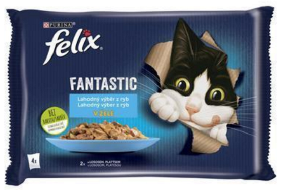 E-shop FELIX Fantastic cat Multipack losos&platesa v želé kapsičky pre mačky 4x85g