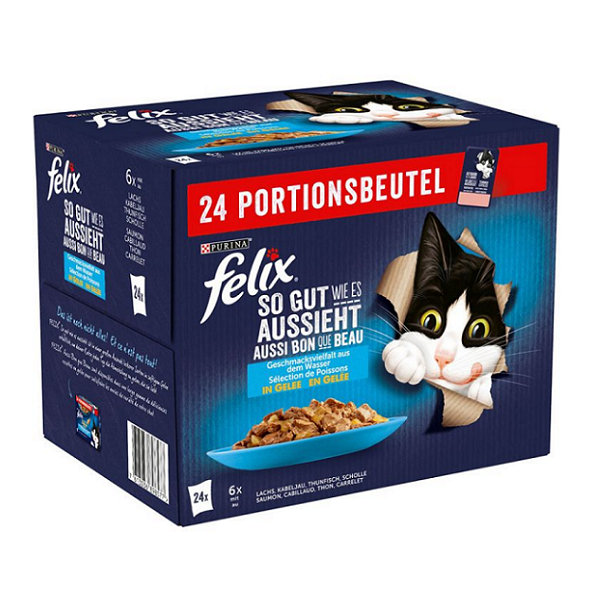 FELIX Fantastic cat losos v želé kapsičky pre mačky 26x85g