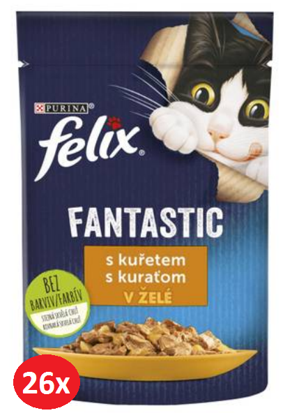 E-shop FELIX Fantastic cat junior kura v želé kapsičky pre psy 26x85g