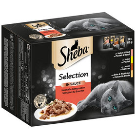 SHEBA SELECTION s Lososom v šťave kapsičky pre mačky 12x85g