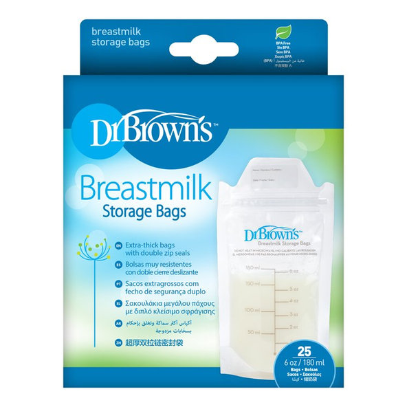 DR.BROWN'S Vrecká na uskladnenie materského mlieka 180 ml 25ks