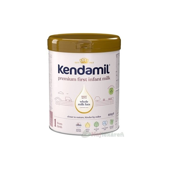 KENDAMIL Premium 1 DHA+ počiatočná mliečna dojčenská výživa (od narodenia) 800 g