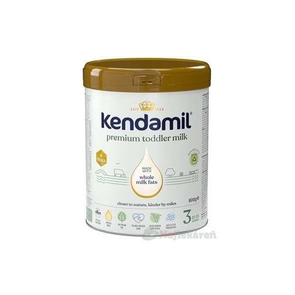 KENDAMIL Premium 3 HMO+ mliečna výživa malých detí (od ukonč. 12. mesiaca) 800 g
