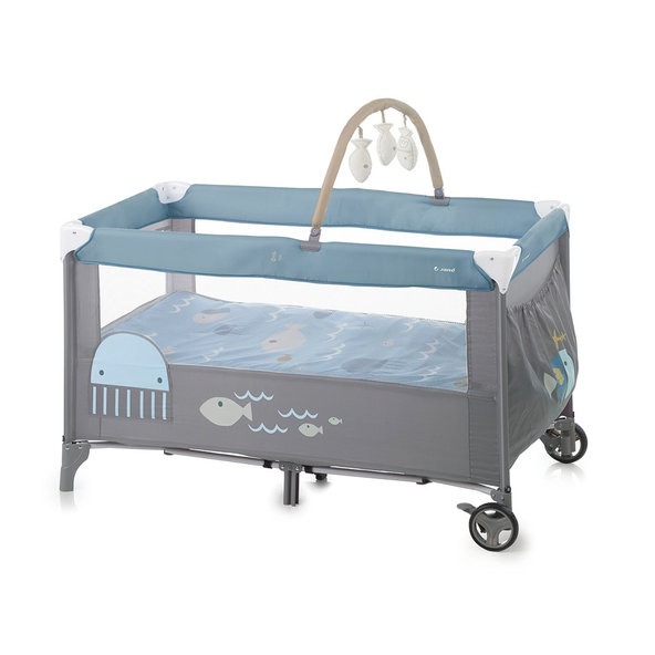 JANÉ Postieľka cestovná Two Levels Toys Lazuli Blue