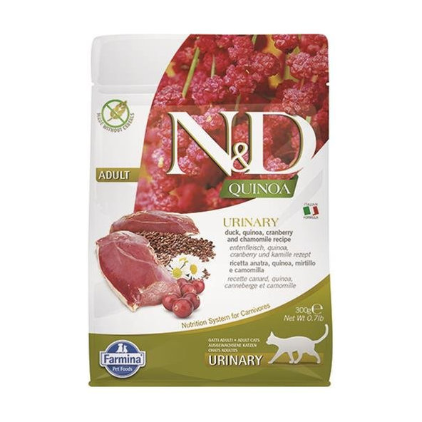 Farmina N&D cat QUINOA (GF) adult, urinary, duck & coconut granule pre mačky 0,3kg