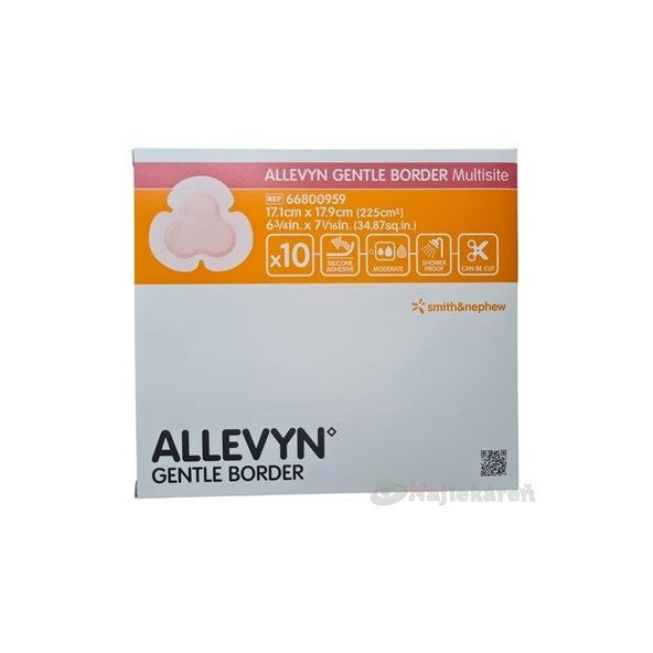 ALLEVYN Gentle Border Multisite penové krytie so silikónovým gélom, 17,1x17,9 cm, 10 ks