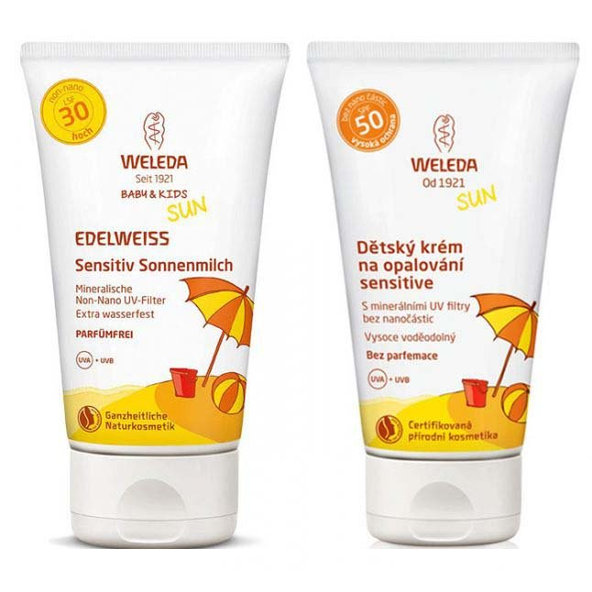 WELEDA Detské mlieko SPF30 a krém SPF50 na opaľovanie 150/50 ml