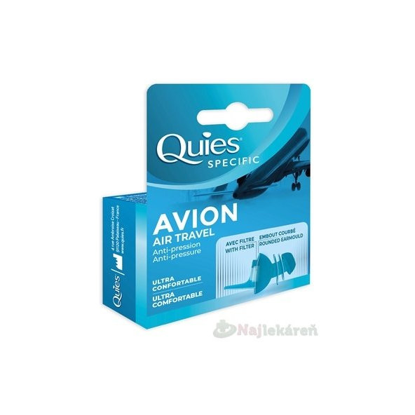 Quies AVION Chrániče sluchu do lietadla 2 ks
