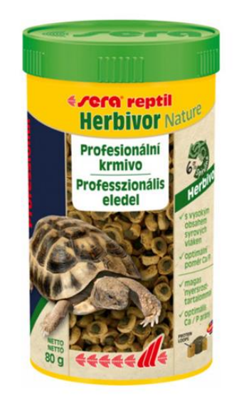E-shop Sera Reptil Professional Herbivor Nature krmivo pre rastlinožravé reptílie, suchozemské korytnačky a leguány 250ml
