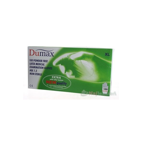 DUMAX RUKAVICE latexové  vyšetrovacie xl 100ks