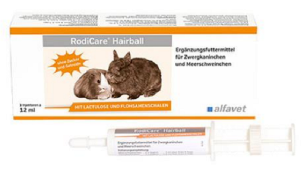 E-shop RodiCare Hairball na podporu vylučovania chlpov z tráviaceho traktu morčiat a králikov 3x12ml