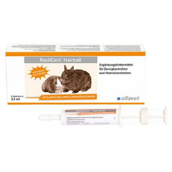 RodiCare Hairball na podporu vylučovania chlpov z tráviaceho traktu morčiat a králikov 3x12ml
