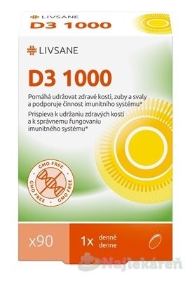 E-shop LIVSANE Vitamín D3 1000 IU 90 ks
