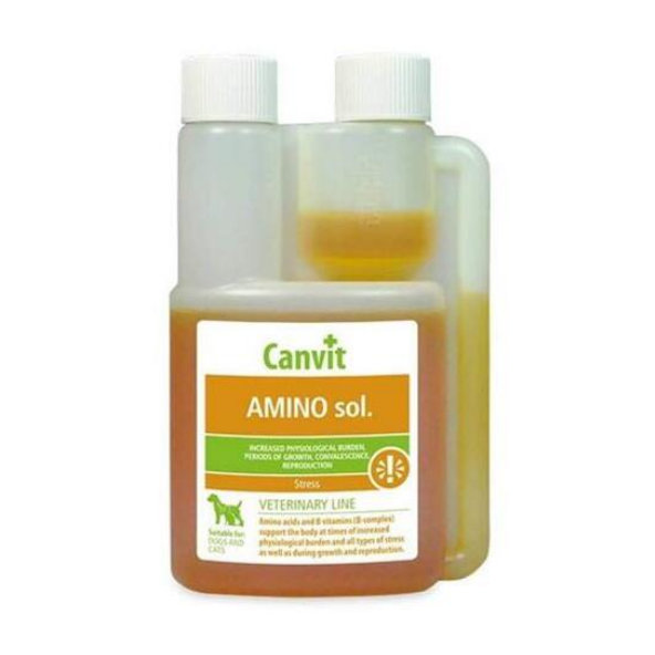 Canvit AMINO zmes vitamínov, aminokyselín a glukózy v roztoku pre psy a mačky 250ml