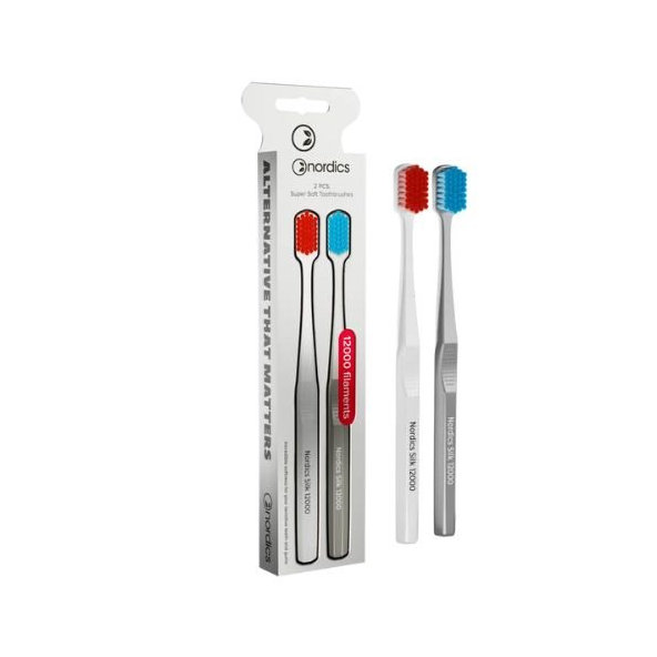 Set 2x ultra jemné kefky červeno modrá 12 000 Nordics