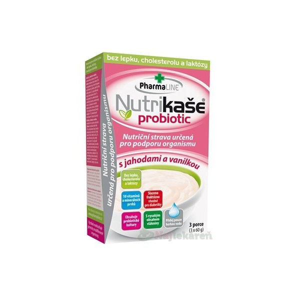Nutrikaša probiotic - s jahodami a vanilkou  3x60 g