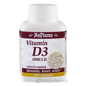 MedPharma Vitamín D3 1000 I.U. 107 ks