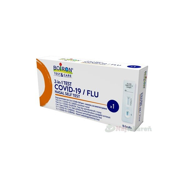 BOIRON Test&Care 2-in-1 COVID-19/FLU nosový samodiagnostický test 1 ks