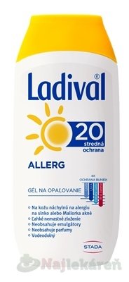 E-shop Ladival ALLERG SPF 20 gél na opaľovanie 200 ml