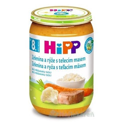 HiPP BIO príkrm zelenina, teľacie mäso a ryža 220g