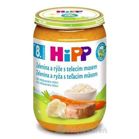 HiPP BIO príkrm zelenina, teľacie mäso a ryža 220g