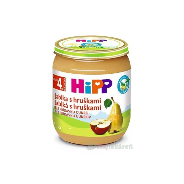 HiPP BIO Príkrm ovocný Jablká s hruškami 125g
