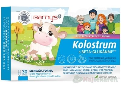 E-shop Barny's KOLOSTRUM s beta-glukánmi forte 30 ks