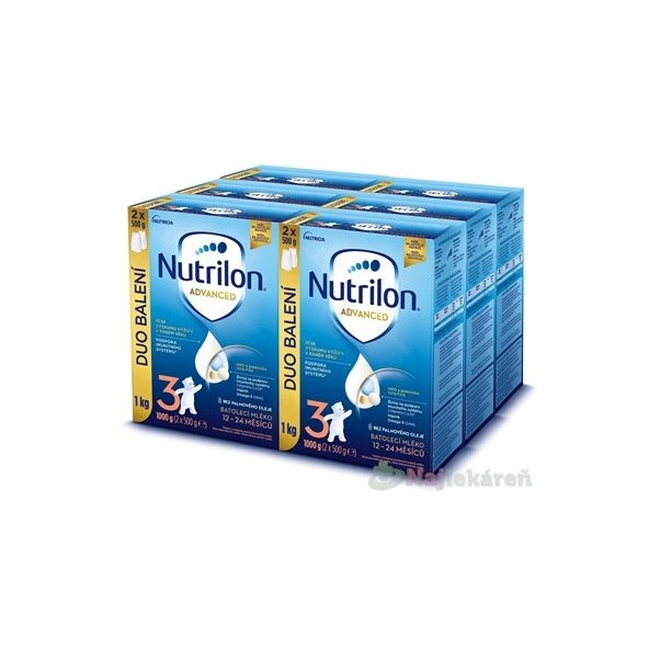 Nutrilon Advanced 3 batoľacia mliečna výživa v prášku (12-24 mesiacov) 6x1000 g