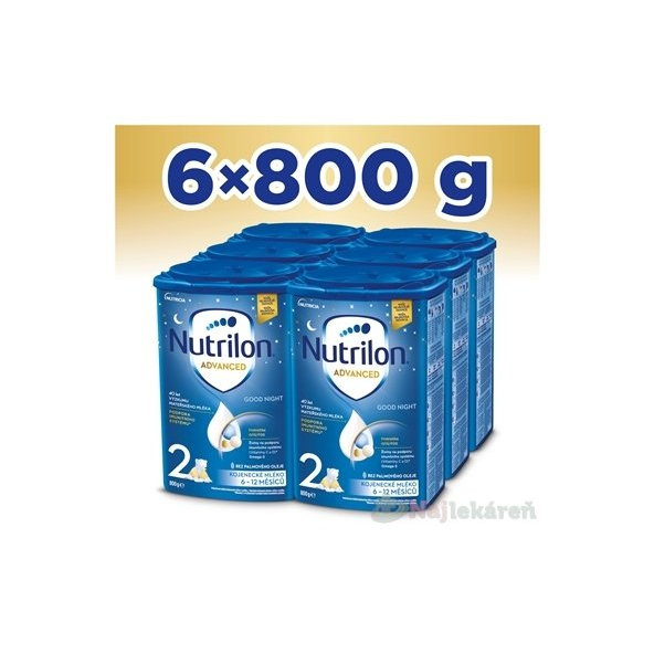 Nutrilon Advanced 2 Good Night následná mliečna dojčenská výživa v prášku (6-12 mesiacov) 6x800 g