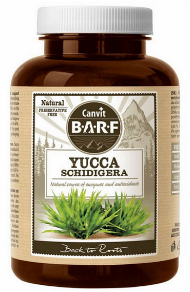E-shop Canvit BARF Yucca Schidigera pre podporu trávenia a detoxifikácii organizmu pre psy 160g
