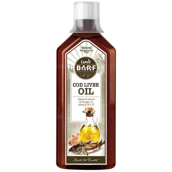 Canvit BARF Cod liver Oil olej z nórskej tresky pre psy 500ml