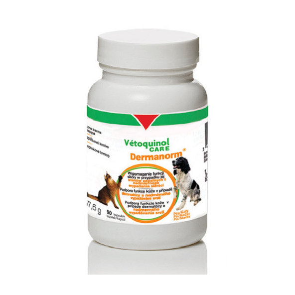 Dermanorm doplnkové krmivo pre psy určené na zlepšenie kondície, kože a srsti 90cps