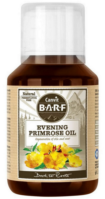 E-shop Canvit BARF Evening Primrose Oil pupalkový olej pre psy na potlačenie alergie 100ml