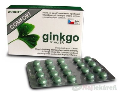 E-shop ginkgo COMFORT 60 mg SR - Woykoff na udržanie správnych duševných funkcii, 60ks