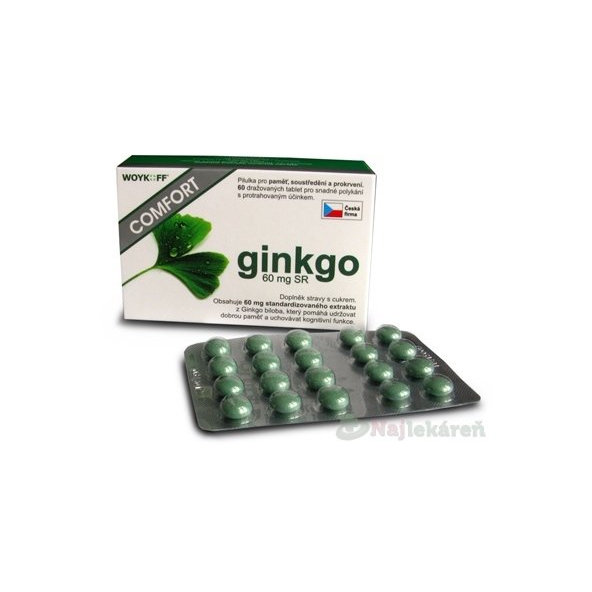 ginkgo COMFORT 60 mg SR - Woykoff na udržanie správnych duševných funkcii, 60ks