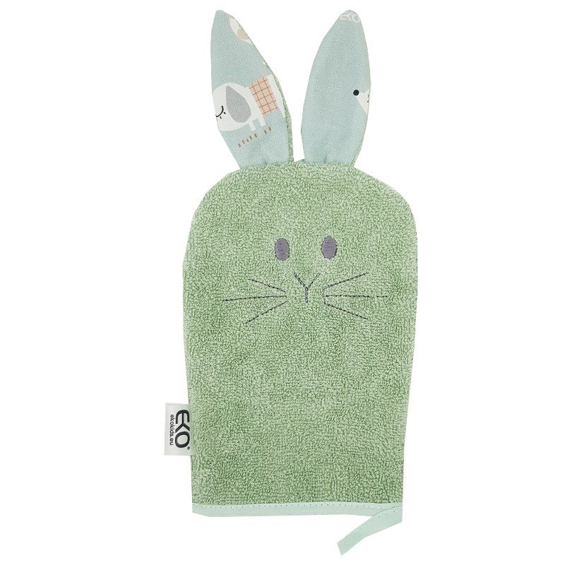 E-shop EKO Žinka bavlnená s uškami Bunny Olive green 20x15 cm