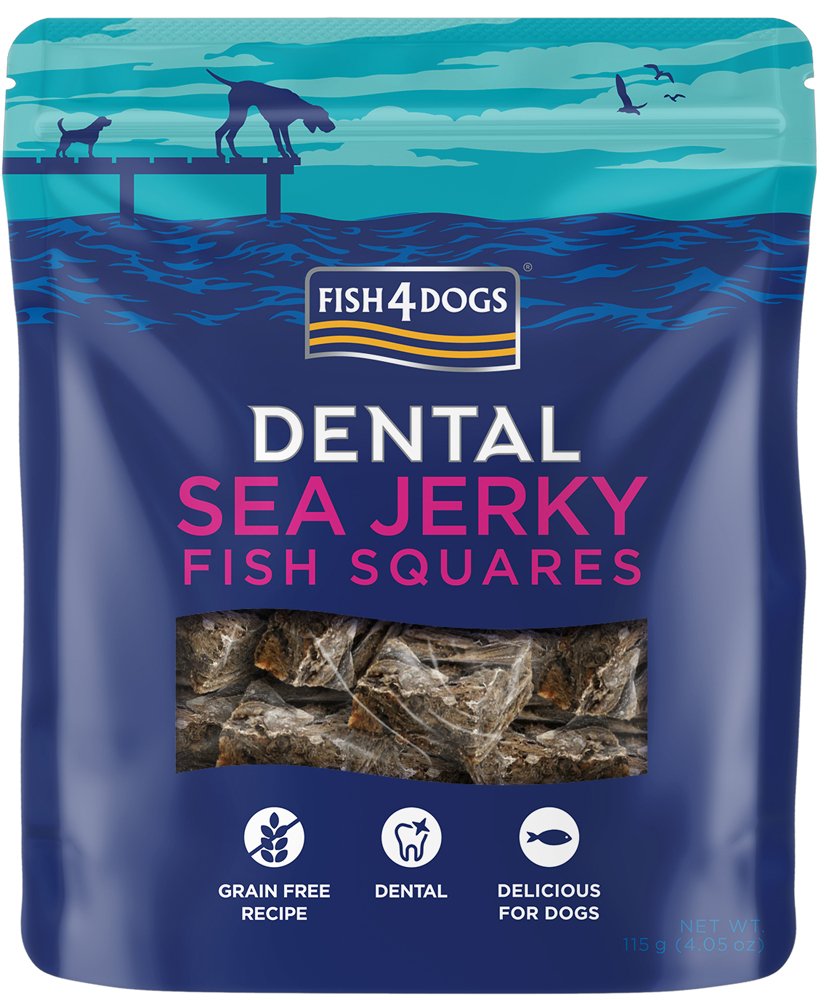 E-shop FISH4DOGS Dentálne maškrty pre psov morská ryba - štvorčeky 115g