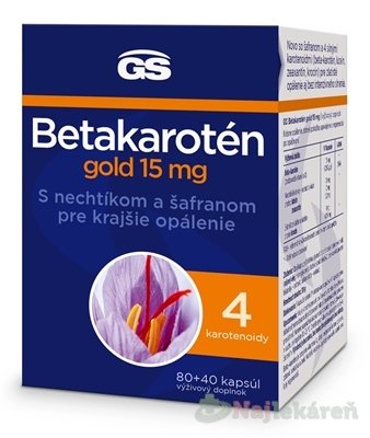 E-shop GS Betakarotén gold 15 mg s nechtíkom a šafranom 80+40 (120 ks)