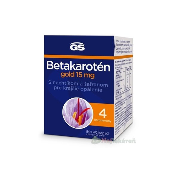 GS Betakarotén gold 15 mg s nechtíkom a šafranom 80+40 (120 ks)