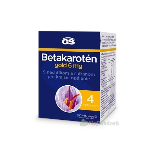 GS Betakarotén gold 6 mg s nechtíkom a šafranom 90+45 (135 ks)
