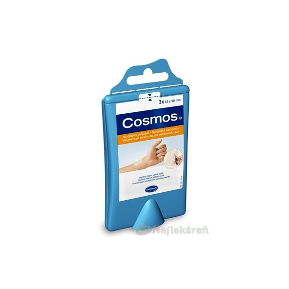 COSMOS (HYDRO-ACTIVE) náplasť na drobné poranenia (65x90mm) 3ks + nožnice, 1set