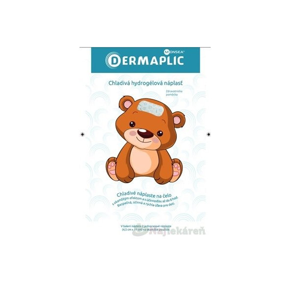 DERMAPLIC chladivá hydrogélová náplasť na čelo (4,5x11cm) 2ks