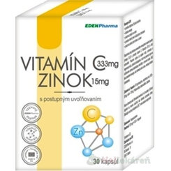 EDENPharma VITAMÍN C + ZINOK, 30 ks