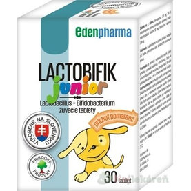 EDENPharma LACTOBIFIK junior žuvacie tablety pomaranč na trávenie 30 ks