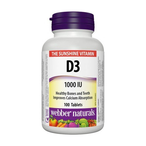 Webber Naturals Vitamín D3 1000 IU 100 tbl