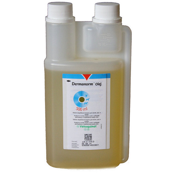 Dermanorm oil pre zdravú kožu a srsť mačiek, psov a koní 500ml