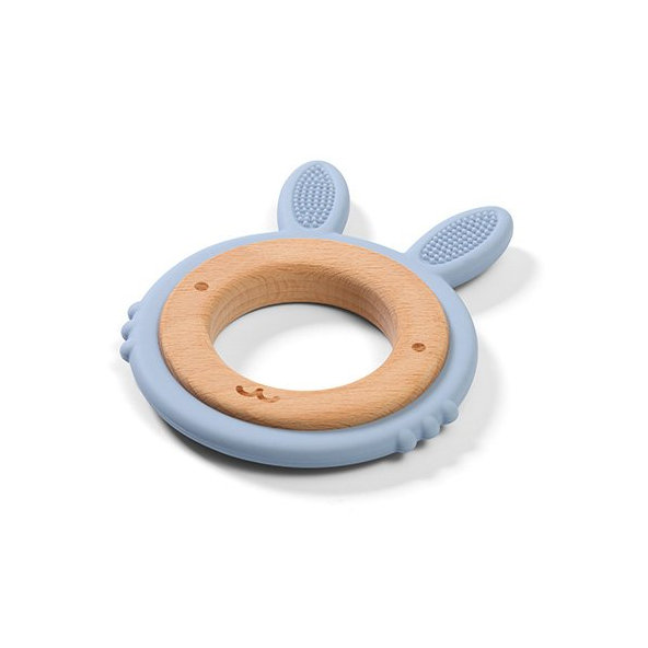 BABYONO Hryzačka dreveno-silikónová Bunny
