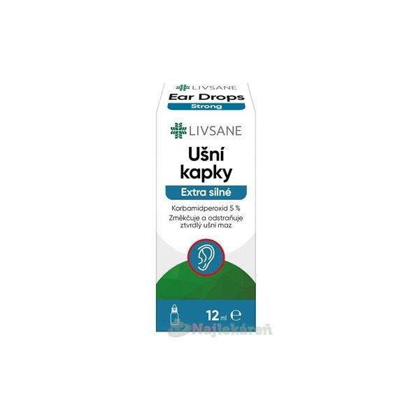 LIVSANE Ušné kvapky Extra Silné s karbamidperoxidom 12 ml