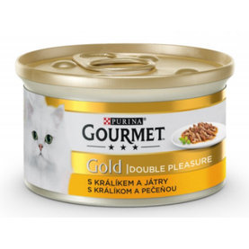 GOURMET GOLD cat králik&pečeň konzervy pre mačky 12x85g